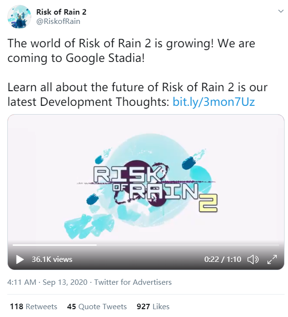 《雨中冒险2》将会有大型更新以增加对Mod支持